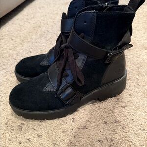 UGG Women's Black Suede Moto Boots